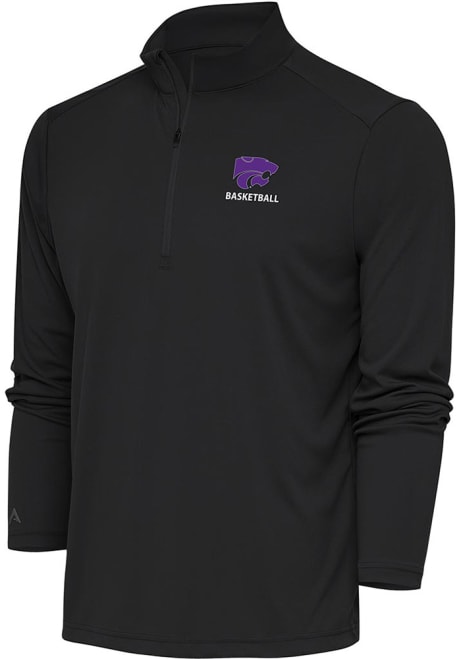 Mens K-State Wildcats Grey Antigua Basketball Tribute 1/4 Zip Pullover