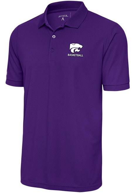 Mens K-State Wildcats Purple Antigua Basketball Legacy Pique Short Sleeve Polo Shirt