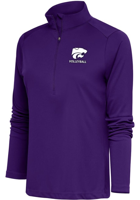 Womens K-State Wildcats Purple Antigua Volleyball Tribute Qtr Zip Pullover