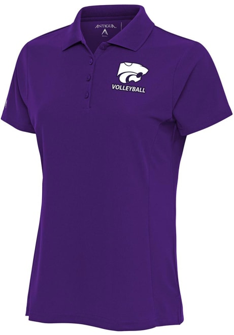 Womens K-State Wildcats Purple Antigua Volleyball Legacy Pique Short Sleeve Polo Shirt