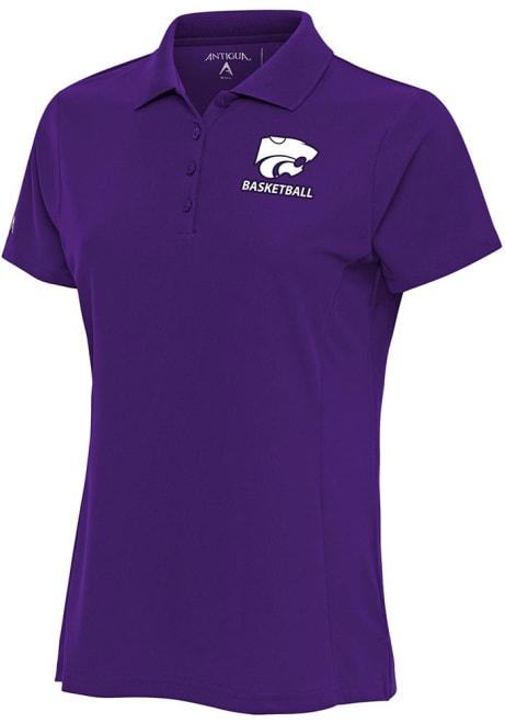 Womens K-State Wildcats Purple Antigua Basketball Legacy Pique Short Sleeve Polo Shirt