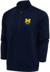 Main image for Mens Michigan Wolverines Navy Blue Antigua Dad Generation Qtr Zip