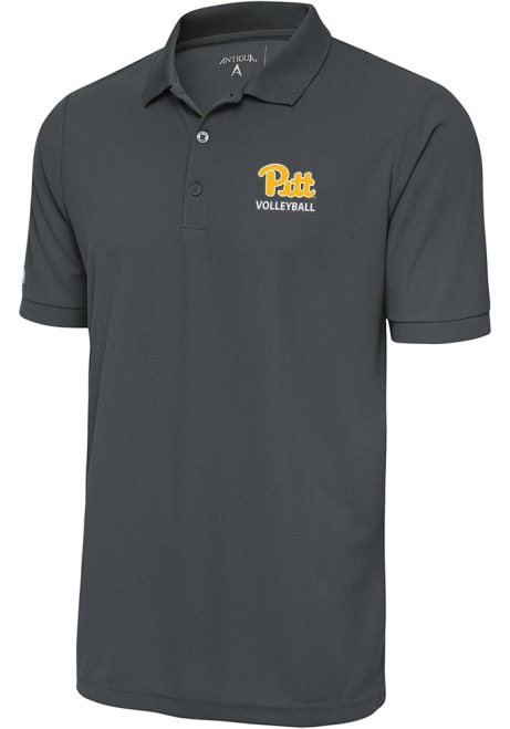 Pitt Panthers Grey Antigua Volleyball Legacy Pique Big and Tall Polo