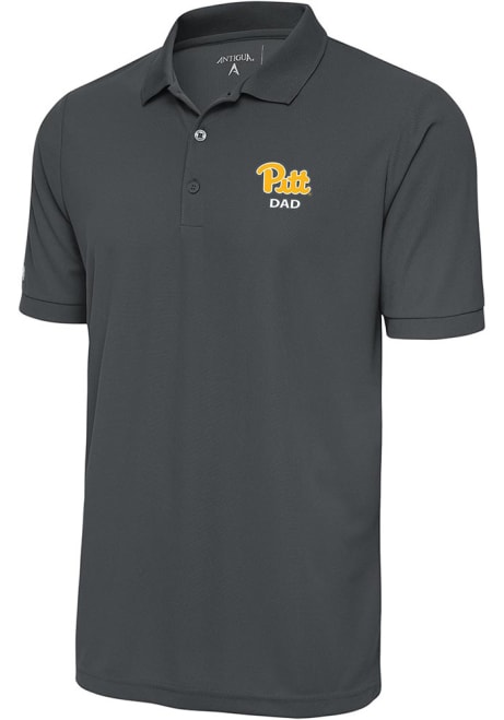 Pitt Panthers Grey Antigua Dad Legacy Pique Big and Tall Polo