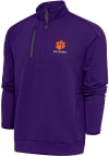 Main image for Antigua Clemson Tigers Mens Purple Volleyball Generation Long Sleeve 1/4 Zip Pullover