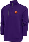 Main image for Antigua Clemson Tigers Mens Purple Soccer Generation Long Sleeve 1/4 Zip Pullover
