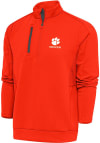 Main image for Antigua Clemson Tigers Mens Orange Soccer Generation Long Sleeve 1/4 Zip Pullover