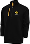 Main image for Mens Iowa Hawkeyes Black Antigua Dad Generation Qtr Zip Pullover