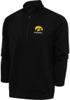 Main image for Mens Iowa Hawkeyes Black Antigua Baseball Generation Qtr Zip Pullover