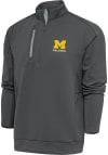 Main image for Antigua Michigan Wolverines Mens Grey Volleyball Generation Long Sleeve 1/4 Zip Pullover