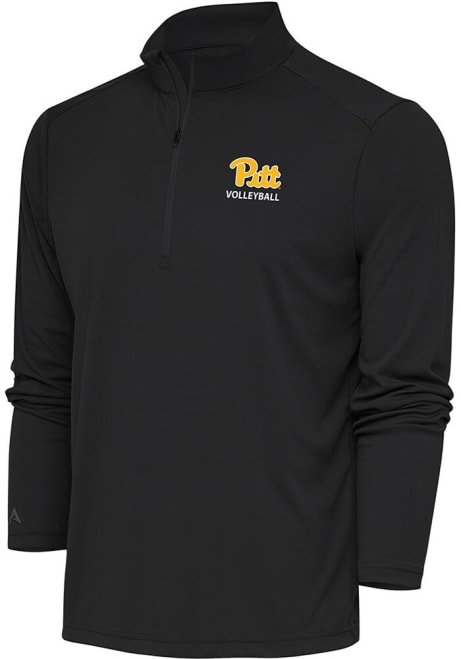 Mens Pitt Panthers Grey Antigua Volleyball Tribute Qtr Zip Pullover