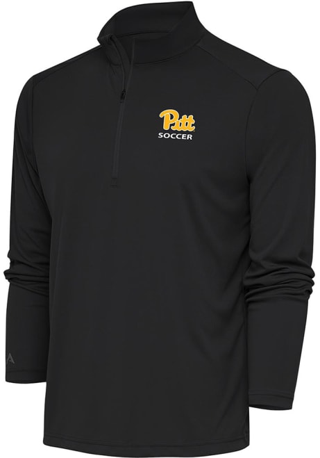 Mens Pitt Panthers Grey Antigua Soccer Tribute Qtr Zip Pullover