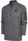 Main image for Antigua Chicago Cubs Mens Grey Metallic Logo Fortune Long Sleeve 1/4 Zip Pullover