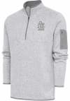Main image for Antigua St Louis Cardinals Mens Grey Metallic Logo Fortune Long Sleeve 1/4 Zip Pullover