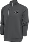 Main image for Antigua Chicago Cubs Mens Grey Metallic Logo Generation Long Sleeve 1/4 Zip Pullover