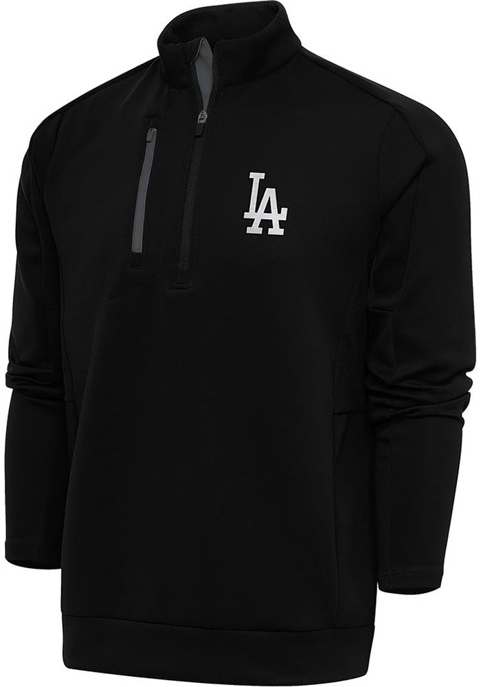 Antigua Los Angeles Dodgers Mens BLACK/GREY Metallic Logo