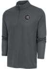Main image for Antigua Chicago Cubs Mens Charcoal Metallic Logo Epic Long Sleeve 1/4 Zip Pullover