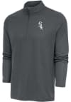 Main image for Antigua Chicago White Sox Mens Charcoal Metallic Logo Epic Long Sleeve 1/4 Zip Pullover