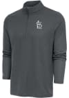 Main image for Antigua St Louis Cardinals Mens Charcoal Metallic Logo Epic Long Sleeve 1/4 Zip Pullover