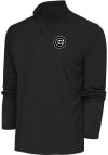 Main image for Antigua Chicago Cubs Mens Grey Metallic Logo Tribute Long Sleeve 1/4 Zip Pullover