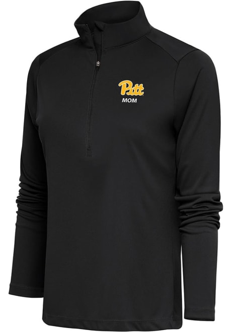 Womens Pitt Panthers Grey Antigua Mom Tribute Qtr Zip Pullover