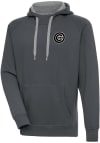 Main image for Antigua Chicago Cubs Mens Charcoal Metallic Logo Victory Long Sleeve Hoodie