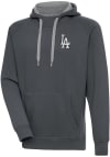 Main image for Antigua Los Angeles Dodgers Mens Charcoal Metallic Logo Victory Long Sleeve Hoodie