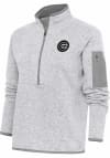 Main image for Antigua Chicago Cubs Womens Grey Metallic Logo Fortune 1/4 Zip Pullover