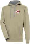 Main image for Antigua Cincinnati Reds Mens Khaki Victory Long Sleeve Hoodie