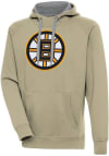 Main image for Antigua Boston Bruins Mens Khaki Full Front Victory Long Sleeve Hoodie