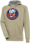 Main image for Antigua New York Islanders Mens Khaki Full Front Victory Long Sleeve Hoodie