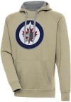 Main image for Antigua Winnipeg Jets Mens Khaki Full Front Victory Long Sleeve Hoodie