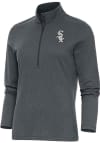 Main image for Antigua White Sox Womens Charcoal Metallic Logo Epic 1/4 Zip Pullover