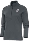 Main image for Antigua Detroit Tigers Womens Charcoal Metallic Logo Epic 1/4 Zip Pullover