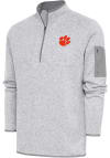 Main image for Antigua Clemson Tigers Mens Grey Fortune Long Sleeve 1/4 Zip Pullover