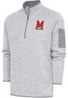 Main image for Antigua Maryland Terrapins Mens Grey Fortune Long Sleeve 1/4 Zip Pullover