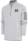 Main image for Antigua Mississippi State Bulldogs Mens Grey Fortune Long Sleeve 1/4 Zip Pullover