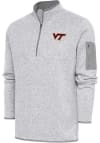 Main image for Antigua Virginia Tech Hokies Mens Grey Fortune Long Sleeve 1/4 Zip Pullover