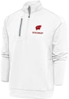 Main image for Mens Wisconsin Badgers White Antigua Generation Qtr Zip Pullover