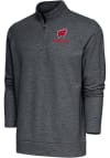 Main image for Antigua Wisconsin Badgers Mens Charcoal Gambit Long Sleeve 1/4 Zip Pullover