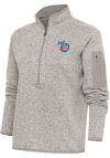 Main image for Antigua Iowa Cubs Womens Oatmeal Fortune 1/4 Zip Pullover