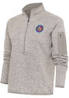 Main image for Antigua Amarillo Sod Poodles Womens Oatmeal Fortune 1/4 Zip Pullover