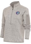 Main image for Antigua Jersey Shore BlueClaws Womens Oatmeal Fortune 1/4 Zip Pullover