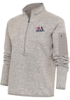 Main image for Antigua Somerset Patriots Womens Oatmeal Fortune 1/4 Zip Pullover