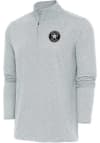 Main image for Antigua Houston Astros Mens Grey Metallic Logo Hunk Long Sleeve 1/4 Zip Pullover