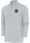 Main image for Antigua Philadelphia Union Mens Grey Metallic Logo Hunk Long Sleeve 1/4 Zip Pullover