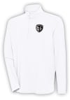 Main image for Antigua Sporting Kansas City Mens White Metallic Logo Hunk Long Sleeve 1/4 Zip Pullover