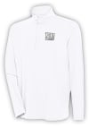 Main image for Antigua New York Giants Mens White Metallic Logo Hunk Long Sleeve 1/4 Zip Pullover