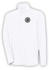 Main image for Antigua Boston Bruins Mens White Metallic Logo Hunk Long Sleeve 1/4 Zip Pullover