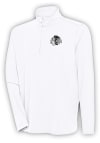 Main image for Antigua Chicago Blackhawks Mens White Metallic Logo Hunk Long Sleeve 1/4 Zip Pullover